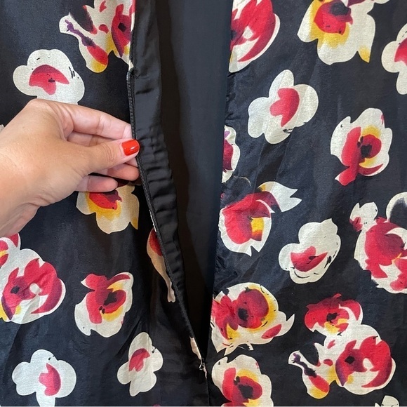 Aryn K Black Floral Silk Mini Dress Size Small - Picture 8 of 15